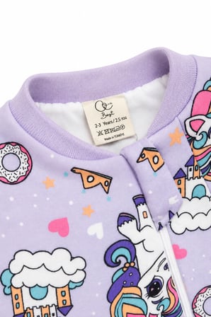 2.5 Tog Yorgan Gerektirmeyen Kalın Elyaf Dolgulu Çocuk Uyku Tulumu Pamuk Astarlı Unisex 6020