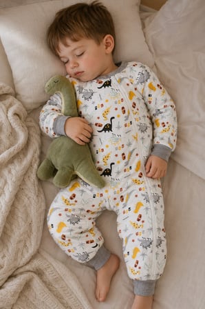 2.5 Tog Yorgan Gerektirmeyen Kalın Elyaf Dolgulu Çocuk Uyku Tulumu Pamuk Astarlı Unisex 6020