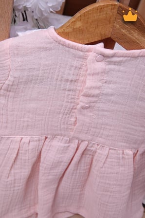 Kız Bebek Çocuk Yazlık Elbise Müslin Önlüklü Şortlu Takım 22410