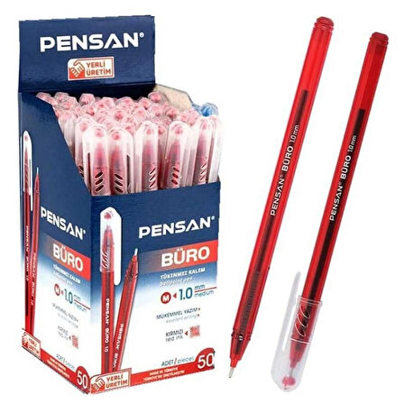 Pensan 2220 Büro Tükenmez Kalemi 1MM Kırmızı 1 Kutu