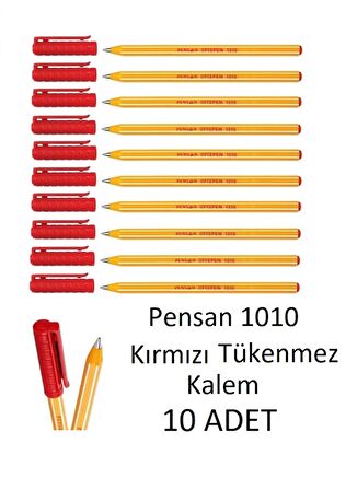 1010 Kırmızı Tükenmez Kalem Ofispen 10 adet