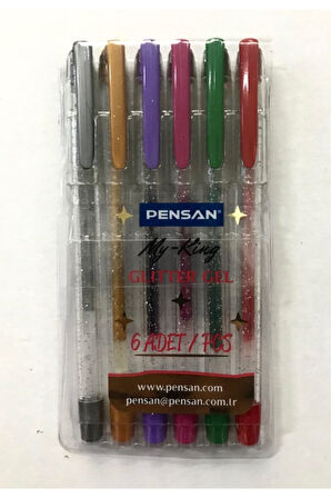 My-King Glitter Gel Simli Kalem 6'lı Poşet