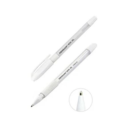 Pensan Jel Kalem Jely Neon Beyaz 2801   12'li Paket / Pensan