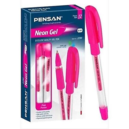 Pensan Jel Kalem Jely Neon Pembe 2801   12'li Paket / Pensan