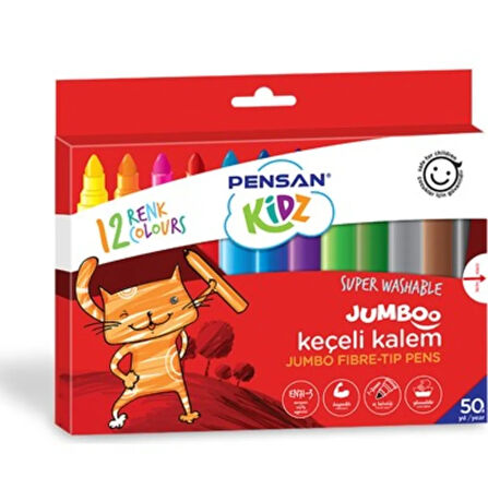 Kidz 12'li Jumbo Keçeli Boya Kalemi