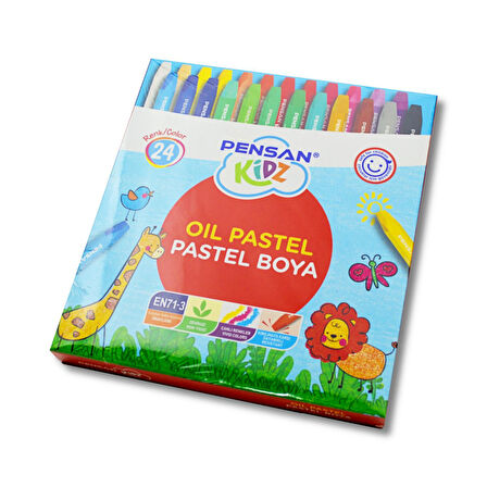 Pensan Kidz Karton Kutu Pastel Boya 24 Renk