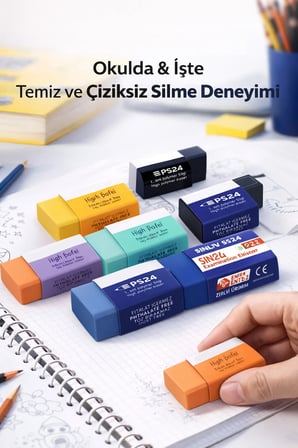 Pastel Mor Silgi – Toz Bırakmaz, Phthalate Free – 1 Adet