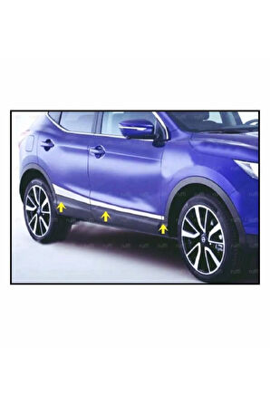 Nissan Qashqai Uyumlu Krom Yan Kapı Çıtası 6 Prç. 2013-2021 Arası P. Çelik