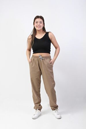 Kahverengi Çift Cepli Jogger Eşofman Altı