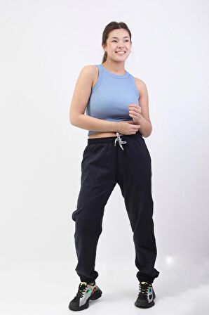 Lacivert Düz Jogger Baskısız Eşofman Altı