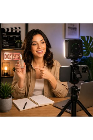 Şarjlı Rgb Mini Led Çekim Işığı Vlog Kamera Ve Telefon Konferans Işığı 2000mAh