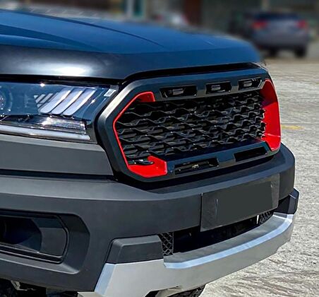 Ranger t8 xlt ön panjur komple ızgara ledli 2018+ KIRMIZI YAN ŞERİT