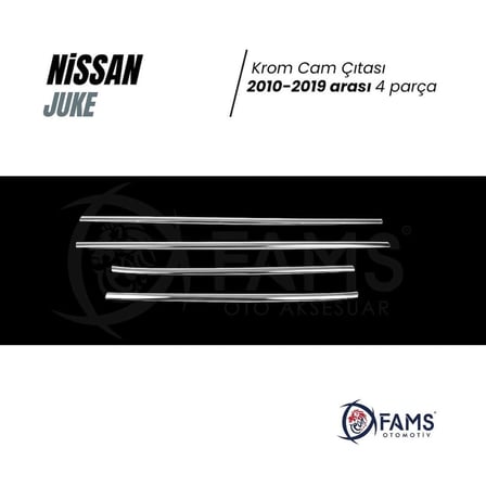 Nissan Juke Krom Cam Çıtası 4 Prç. 2010-2019 Arası P. Çelik