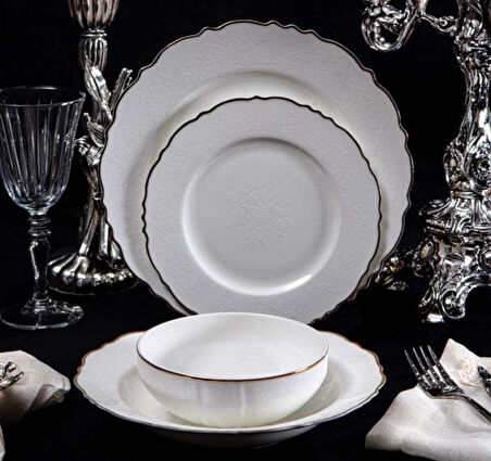Massimo Victoria Relief Gold 24 Parça Yemek Takımı
