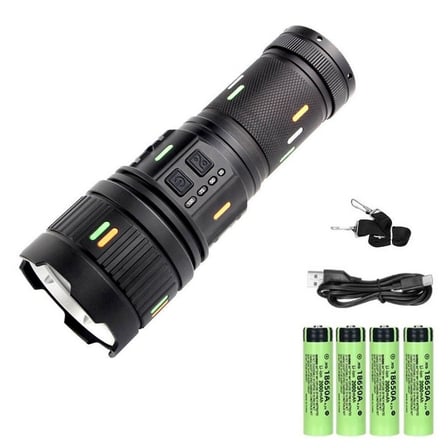 LED El Feneri MBLG401 100W 3500 Lümen Teleskopik Zoom Uzun Menzilli Type-C Şarjlı IP55