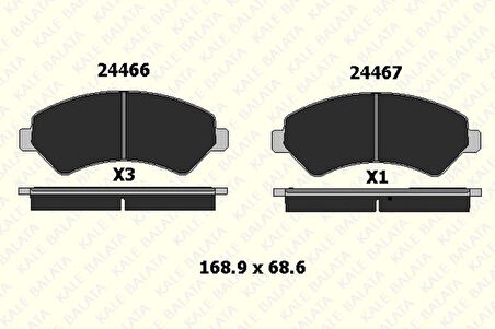 Fiat On Fren Balatası Ducato III Boxer III Jumper III 2.2hdi 3.0hdi 16q / 20q 06> Karsan Jest 14> - Kale B 24467 190 05 Ans
