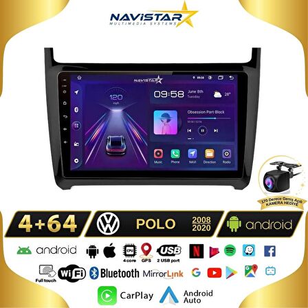 Volkswagen Polo 4GB + 64GB Android 13 Kablosuz Carplay 2008-2020 Navigasyon Multimedya Sistemi 