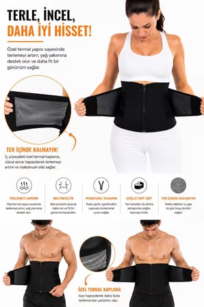 Sauna Etkili Termal Bel Korsesi Terletici Toparlayıcı Sıkılaştırıcı Korse Kemer