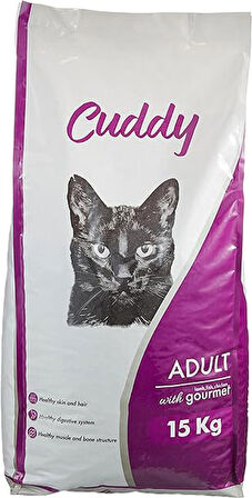 Cuddy Gourmet Yetişkin Kedi Maması 15 Kg Gurme Karışık Kuzu Balık Tavuk Lezzetinde