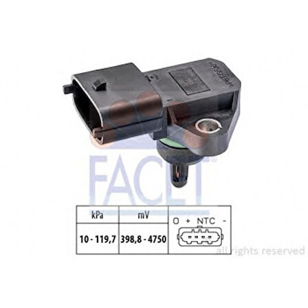 Hyundaı Map Sensoru Accent Era 1,4 Benzinli 2006 -> Accent 2000-2005 Elantra 1,6 2001 -> - Facet 10.3098