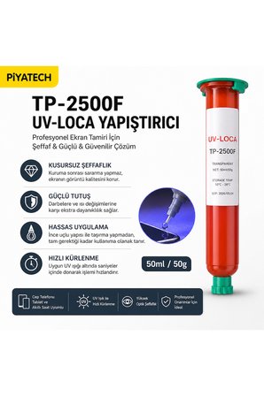 Tp-2500f Uv Loca Şeffaf Ekran Yapıştırıcı Solüsyon Telefon Tamir Jeli 50 Ml (50 Gr)