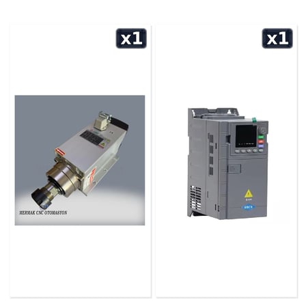 4,5 kW 18000 RPM Spindle Motor ER32 + 4 kW 220V to 380V Motor Sürücü İnverter Seti