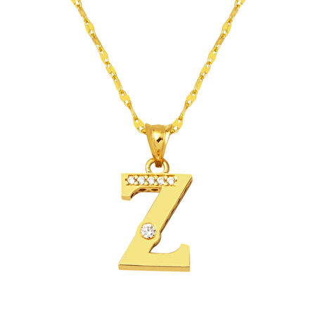 Lettera Z Baş Harfli 14 Ayar Altın Kolye