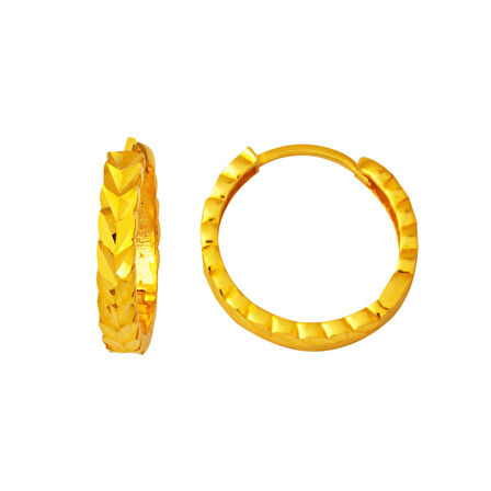 14 Ayar Başak Halka Küpe Büyük Boy