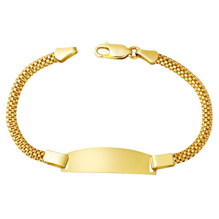 Örgü Zincirli 14 Ayar Altın Çocuk Bilekliği