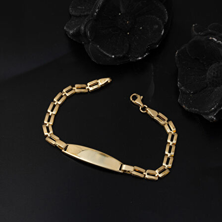 Yazı Yazılabilen 14 Ayar Altın Çocuk Künyesi