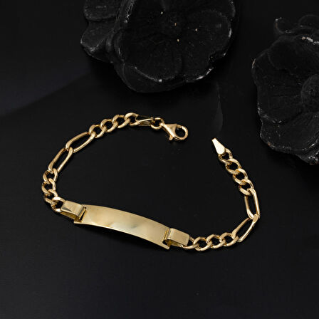 14 Ayar Figaro Zincirli Altın Çocuk Künyesi