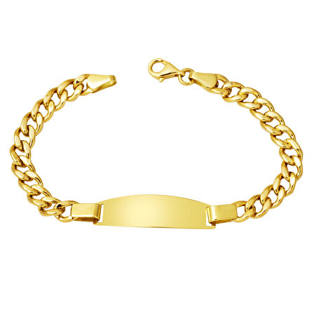 Kalın Gurmet Zincirli 14 Ayar Çocuk Bilekliği