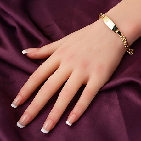 Kalın Gurmet Zincirli 14 Ayar Çocuk Bilekliği