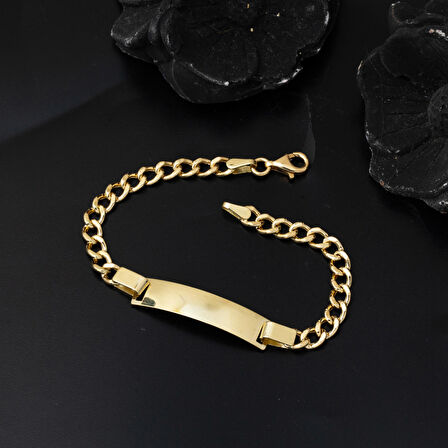 Gurmet Zincirli 14 Ayar Altın Çocuk Künyesi