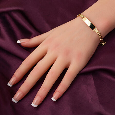 Gurmet Zincirli 14 Ayar Altın Çocuk Künyesi