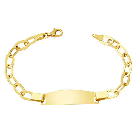 İsim Yazılabilen Plakalı 14 Ayar Altın Çocuk Künyesi