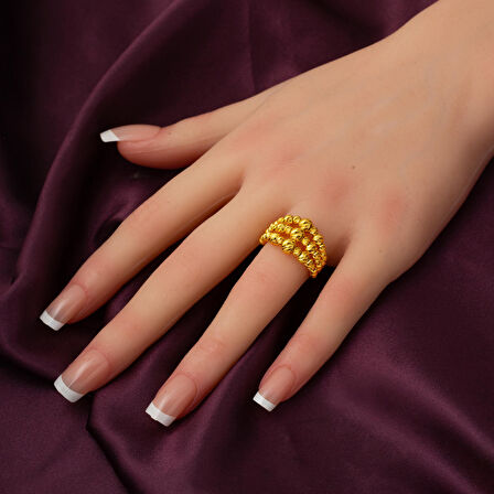 Üç Sıra Altın Dorikalı Yüzük