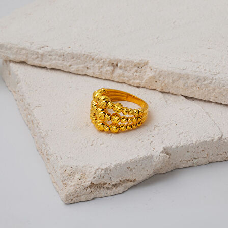 Üç Sıra Altın Dorikalı Yüzük