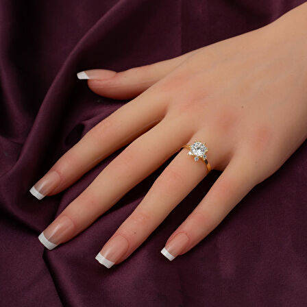 Hanımeli Tektaş Yüzük 14 Ayar Altın