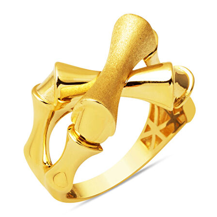 14 Ayar Altın Kemik Tasarım Yüzük