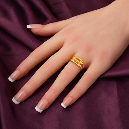 3 Sıra Ajda Kaburga Altın Yüzük