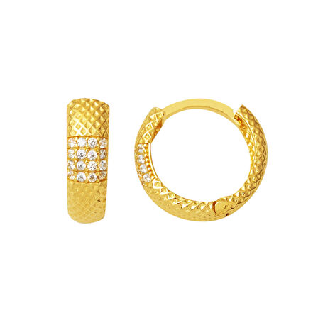 Yakamoz Halka Küpe 14 Ayar Altın