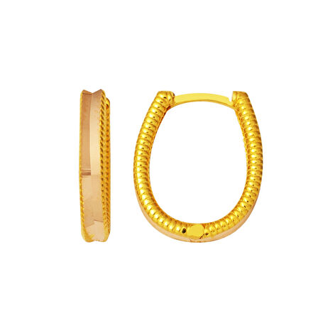 14 Ayar Altın Ajda Halka Küpe