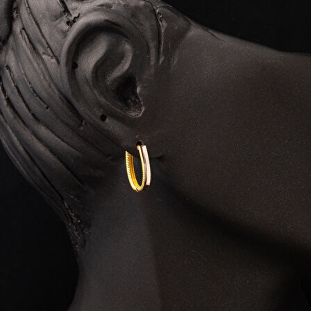 14 Ayar Altın Ajda Halka Küpe