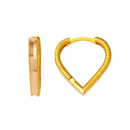 Kalp Ajda 14 Ayar Altın Halka Küpe