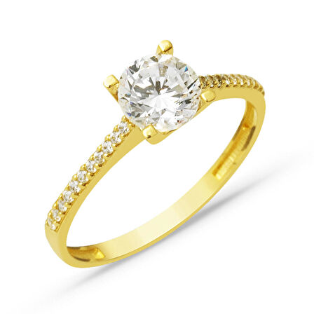 Tektaş Sarı Altın Kadın Yüzük