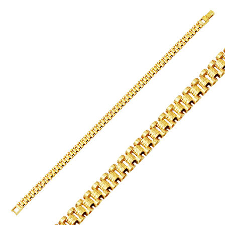 14 Ayar Altın Modern Tasarım Rolex Bileklik