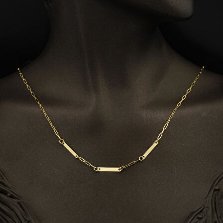 3 İsim Yazılabilen Altın Zincir Kolye 14 Ayar