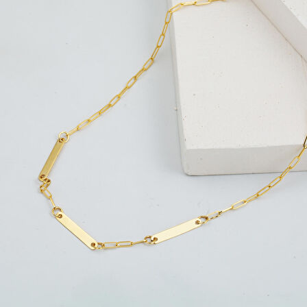 3 İsim Yazılabilen Altın Zincir Kolye 14 Ayar