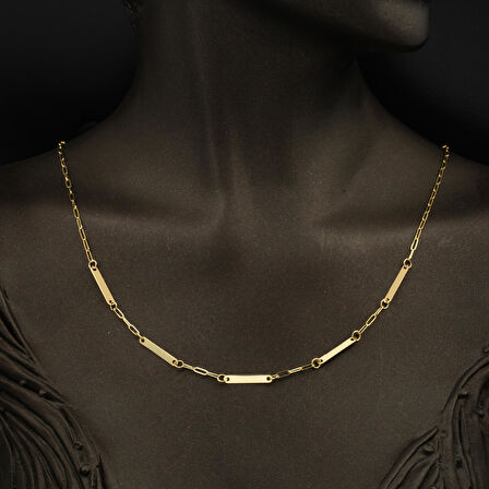 5 İsim Yazılabilen Altın Zincir Kolye 14 Ayar